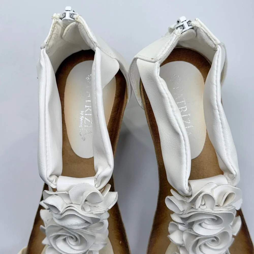 Patrizia Spring Step Harlequin Sandals Womens 40/9 White Floral Wedge Party Boho